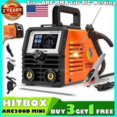 HITBOX 200A Stick Welder 110V ARC MMA Lift TIG 2-in-1 Welding Machine DIY/Gift