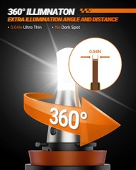 SEALIGHT 9005 H11 Bulbs Combo, 6000K Cool White, 72000LM, 9005/HB3 H11/H8/H9 Fog
