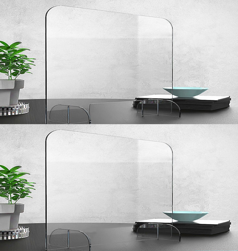 30”W x 24”H Clear Acrylic 6mm Sneeze Guard Protective Shield for Office & School