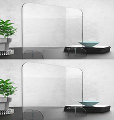 30”W x 24”H Clear Acrylic 6mm Sneeze Guard Protective Shield for Office & School