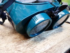 Vintage Morse welding goggles Industrial Steampunk Green Lens ~Great Condition ~