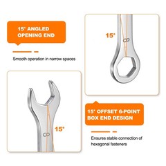 Thin Combination Wrench Set 4/4.5/5/5.5/6/7/8/9/10/11mm with 6-Point Ended