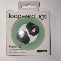 Loop Switch 2 Earplugs Adjustable Volume Control Noise Reduction Black Open Box