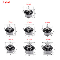 1/1.5/2/3/4/5 Mod Bevel Gear 15-40T Transmission Gears Bevel Teeth 90° 45# Steel