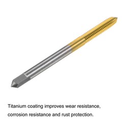2pcs M4x0.7 Cobalt High Speed Steel Titanium Coated Straight Flute Thread Tap
