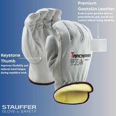 Stauffer Trackman Premium Goatskin Leather, Kevlar Lined, Cut Resistant Work …