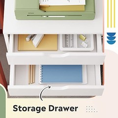 DEVAISE 5 Drawer Filing Cabinet Under Desk White