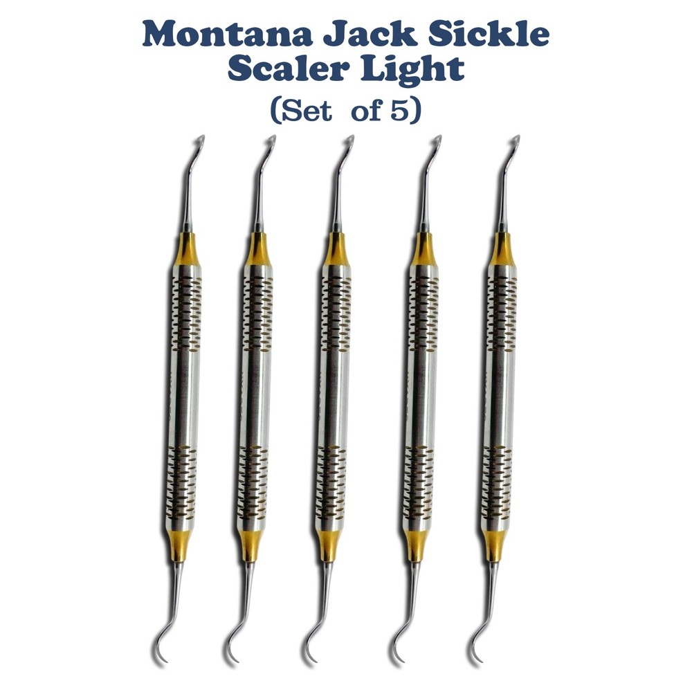 5 X Periodontal Montana Jack Sickle Scaler Light Double Ended Dental Instruments