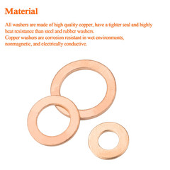 100 Pieces M6X12X1.0Mm Copper Washers, Copper Metric Sealing Washers, Inner Diam