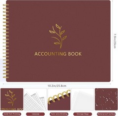 AKONEGE Accounting Ledger Book for Small Business Bookkeeping & Personal Use, Ho