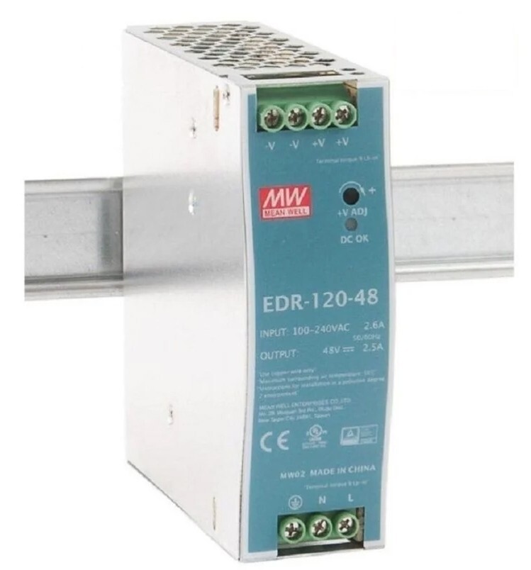 MEAN WELL – EDR-120-48 AC/DC DIN Rail Industrial Power Supply 48V 120W DC 2.5A