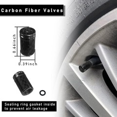 Carbon Fiber Tire Valve Stem Caps, 4-Piece Set for Car Motorcycle Bike Wheel Rim