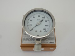 WAL Pressure Gauge, 4″, 1/2″ NPT Bottom, 0-160 PSI – NEW Surplus!