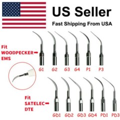 1-10*Tips Dental Ultrasonic Piezo Scaler fit EMS Woodpecker/DTE SATELEC Handpiec