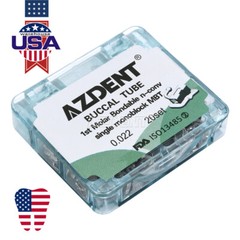 AZDENT Dental Orthodontic Buccal Tubes 1st Molar Bondable Non-Conv MBT/Roth .022