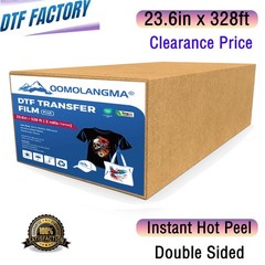 23.6in x 328ft DTF Transfer Film Instant Hot Peel for 24in DTF Printers