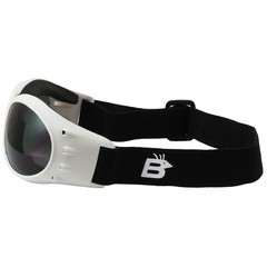 Birdz Eyewear Eagle Motorcycle Padded Goggles White Frame + Smoke Lens
