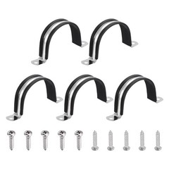 5pcs 57mm (2-1/4″) cable clamp with rubber coating, for black pipes