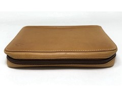 NEW VTG 1996 Franklin Covey SpaceMaker Tan Tobacco Leather Zip Planner 10×7 MINT