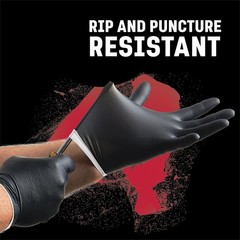 Venom Steel Industrial Nitrile Gloves, Chemical Large (Pack of 100), Black
