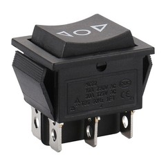 BAOMAIN DPDT Momentary Rocker Switch (ON)-Off-(ON),6-Pin 3 Position Black