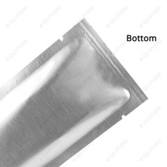 Multi Size Clear Back Silver Front Aluminium Mylar Glossy Flat Open Top Pouch