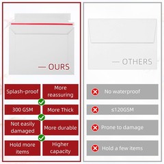 7″ x 5.2″ Rigid Envelopes, 300GSM Thickened White 5×7 Seal Mailers, Stay Flat…
