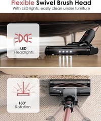 Vexilar Cordless Vacuum Cleaner 25Kpa Stick Vacuum with Self Standing