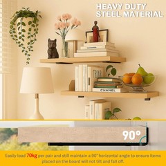 Floating Shelf Bracket 6 Inch of 6 Pack Heavy Duty Shelf Brackets Black Coated M