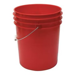 5 Gal Open Head Pail, 12-3/8 In Dia, 14-3/4 In H, Red, Hdpe, Rop2150r-M