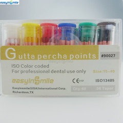 60/120 Pc Easyinsmile Dental Gutta Percha Points Endo.02/.04/.06 Taper 15#-80#