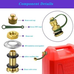 12 Pack Fuel Gas Can Vent Caps Kits Made of Durable Brass Fuel Gas