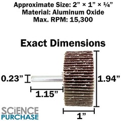 12 Pack ¼” Shank Flap Wheel Assortment, Includes 40, 60, 80, & 120 Grit 2″×1″×¼”