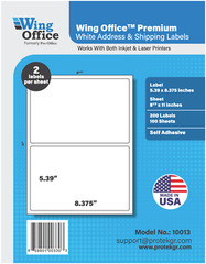 20 WING OFFICE Premium Shipping Label Blank Self Adhesive eBay PayPal HALF SHEET