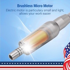 AZDENT Dental Brushless LED Electric Micro Motor 4 Holes Fit E-type Handpiece US