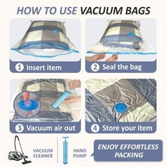 Vacuum Storage Bags, 80% Compression Vacuum Seal Space Saver Plastic Packagin…