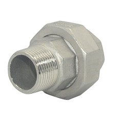 3/4″ in NPT Female to Male Malleable Straight Union Coupling Pipe Adapter SS 304