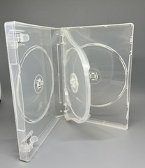 SALE! 2 TOP QUALITY 27MM MULTI-4 DISC DVD CASE, M-LOCK HUB, CLEAR, 4DVD3-CLR-OS
