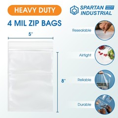 – 5″ X 8″ Clear Zip Bags (1000 Count) Heavy Duty 4 Mil Plastic Bags With Rese…