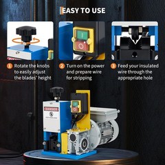 Electric Wire Stripping Machine 0.06″-1″ Portable Industrial Wire Stripping Tool