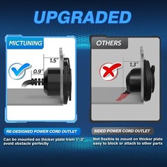 15Amp 125V AC Power Inlet Port Plug Integrated Dual 18″ Extension Cord Y Splitte