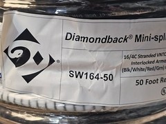 DIAMONDBACK MINI-SPLIT WIRE SW164-50 50′ 16/4C STRANDED VNTC ALUMINUM 600V COND.