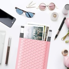 Durable 4×8 Bubble Mailers in Light Pink – 50 Pcs of Reliable Shipping Envelopes