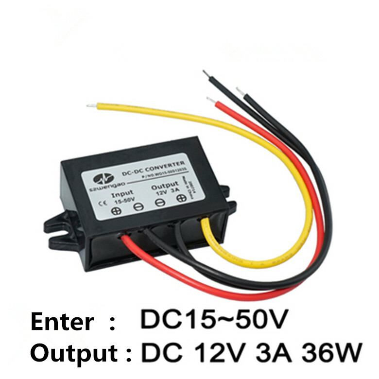 DC15-50V to DC12V 3A 36W waterproof power converter step-down module