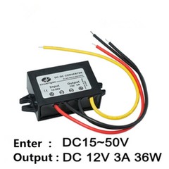 DC15-50V to DC12V 3A 36W waterproof power converter step-down module