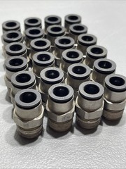 Lot of 24 Legris 3/8” Push to Connect Reducer Straight NPT 1/2” Fittings