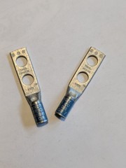 Burndy YA6CL-2TC14E, blue, 2-hole lug, #6awg, 1/4″ stud, 1/2″ center, lot of (2)