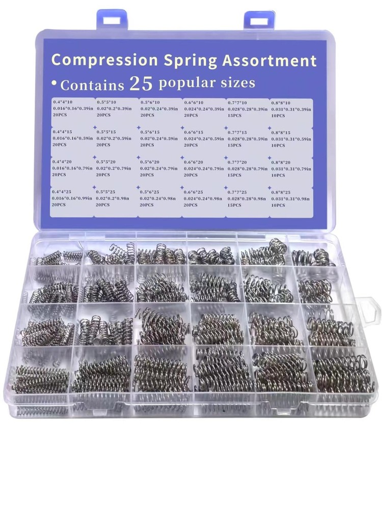 Compression Springs Assortment Kit, 420 Pcs, 24 Sizes Stainless Steel Springs