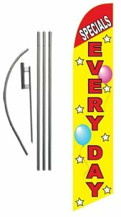 SPECIALS EVERYDAY 15ft Feather Banner Swooper Flag Kit – INCLUDES 15FT POLE…