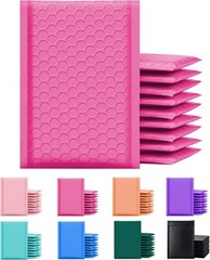 SuperPackage® 500 #000 4 X 7 Poly Bubble Mailers Padded Envelopes -Hot Pink